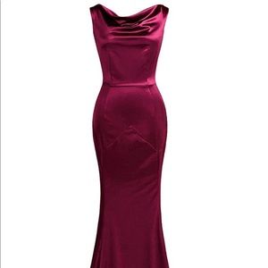 Red floor length gown